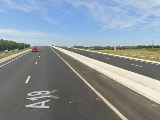 The completed A19 dual carriageway fly-over structure 