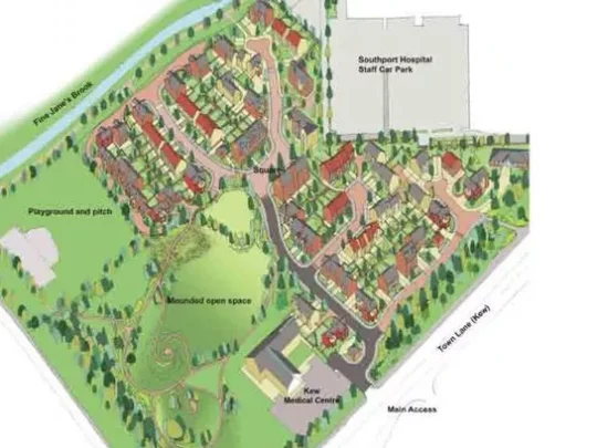 Plan view of the Town Lane Housing Development