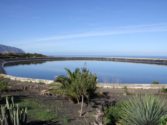 The Balsa de El Golfo reservoir basin is located on the small island of El Hierro which is the most westerly of the Canary Islands