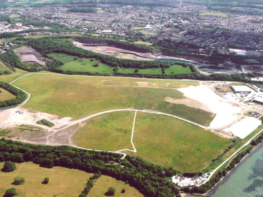 Aerial view of the landfill site
