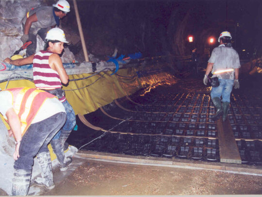Cavidrain Invert being installed in the Black Hills tunnel
