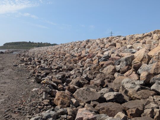 The new rock armour structure installed onto the Terrex CG layer