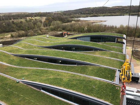 Contours on the green roofs installed by ABG Geosynthetics at Leeds Skelton Lakes