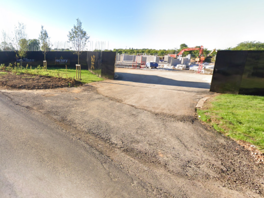 Site entrance prepared and ready for surfacing.
